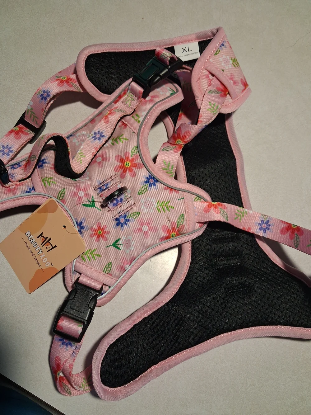 Pink Floral  Harness - XL